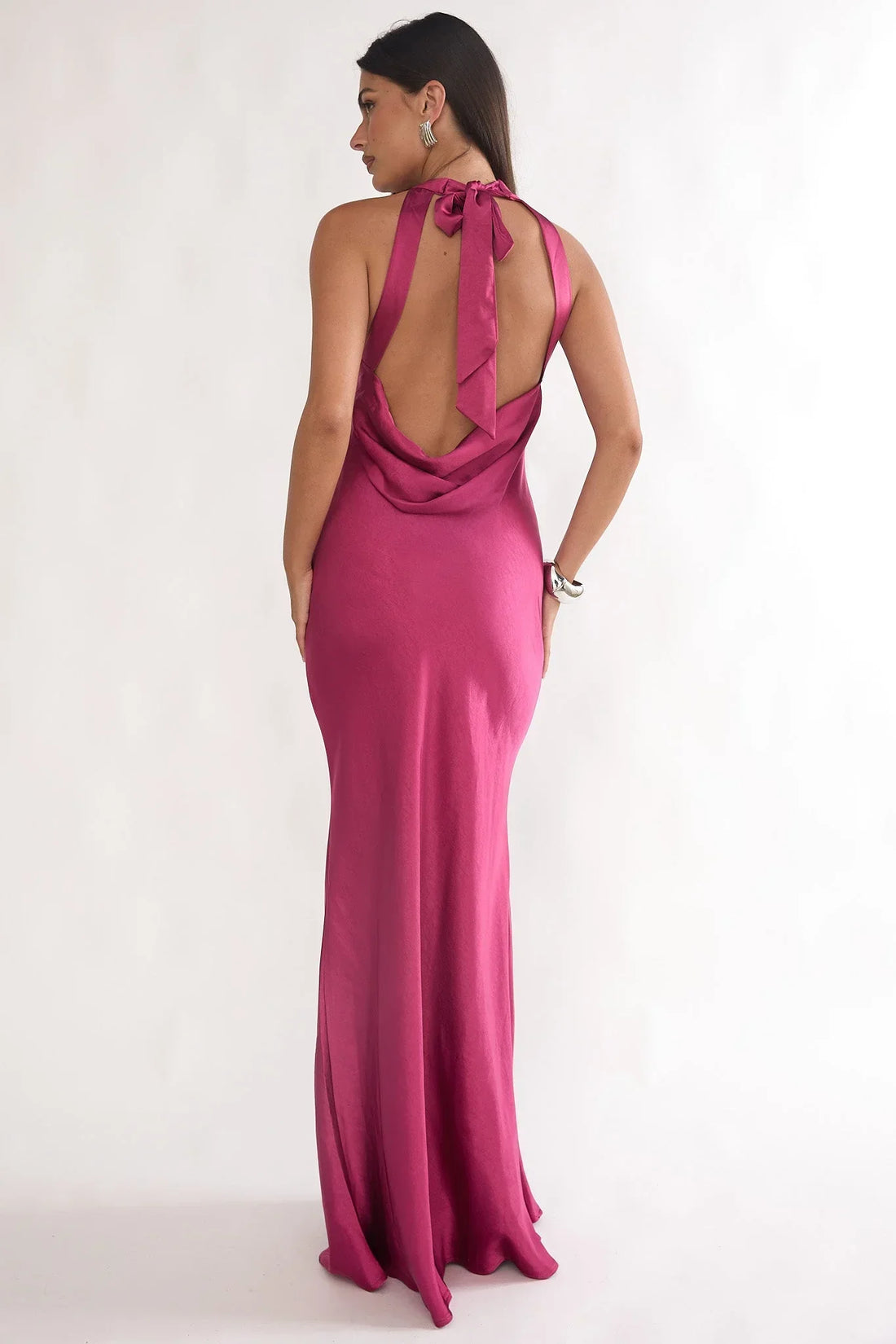 Saphirra Cowl Back Maxi Dress Berry