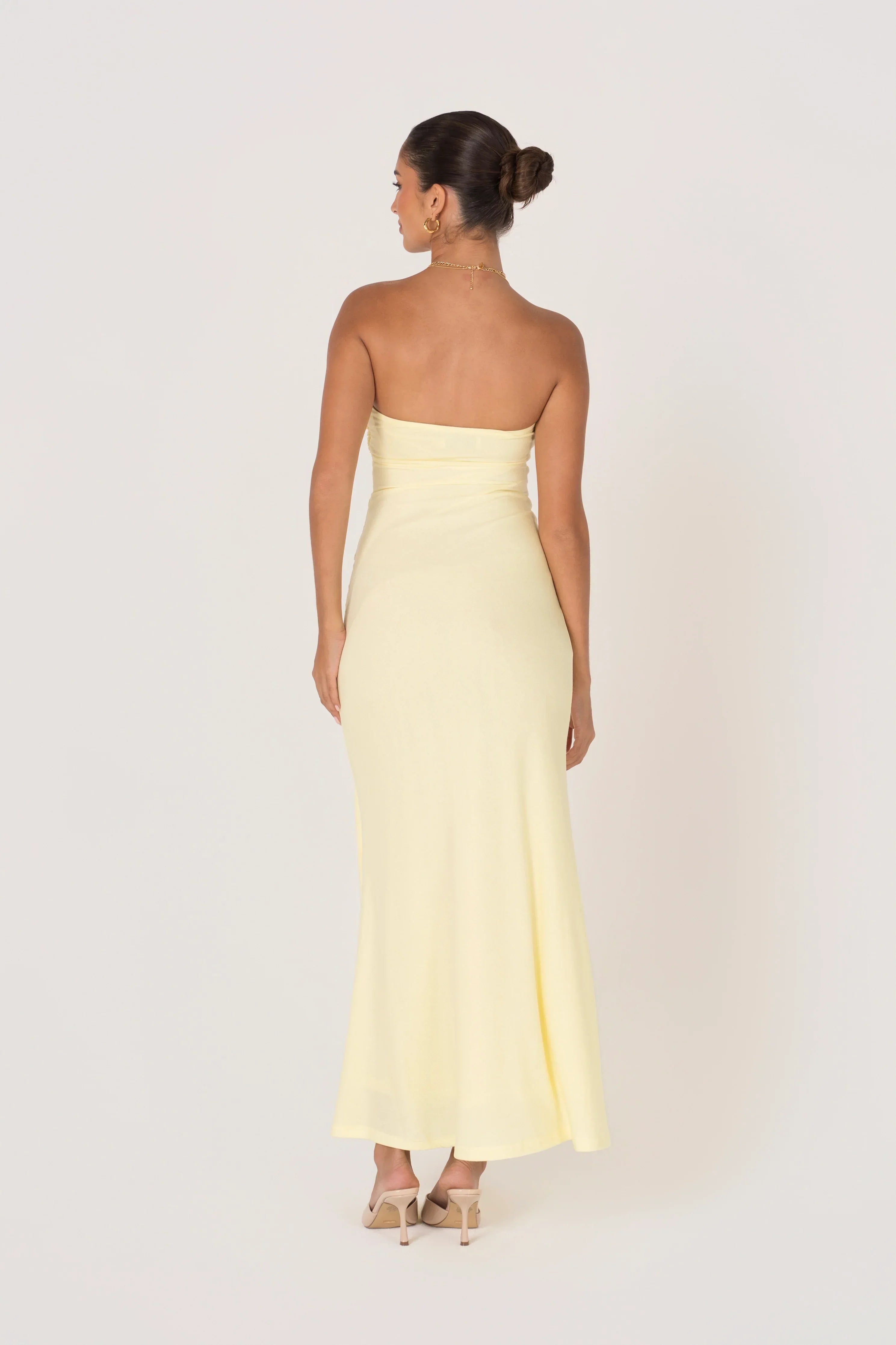 Sorelle Strapless Maxi Dress With Drape Detail