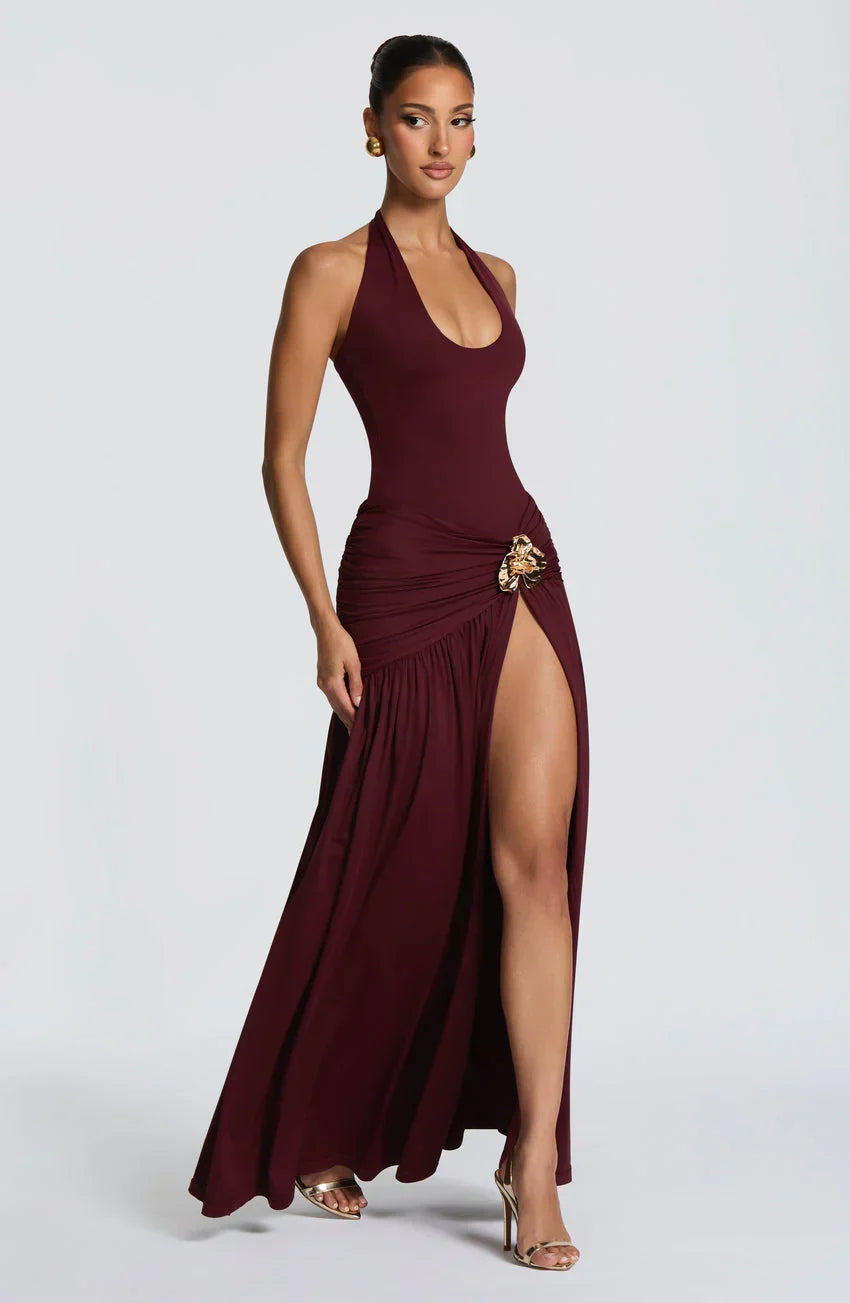 Saira Maxi Skirt - Cherry Lacquer