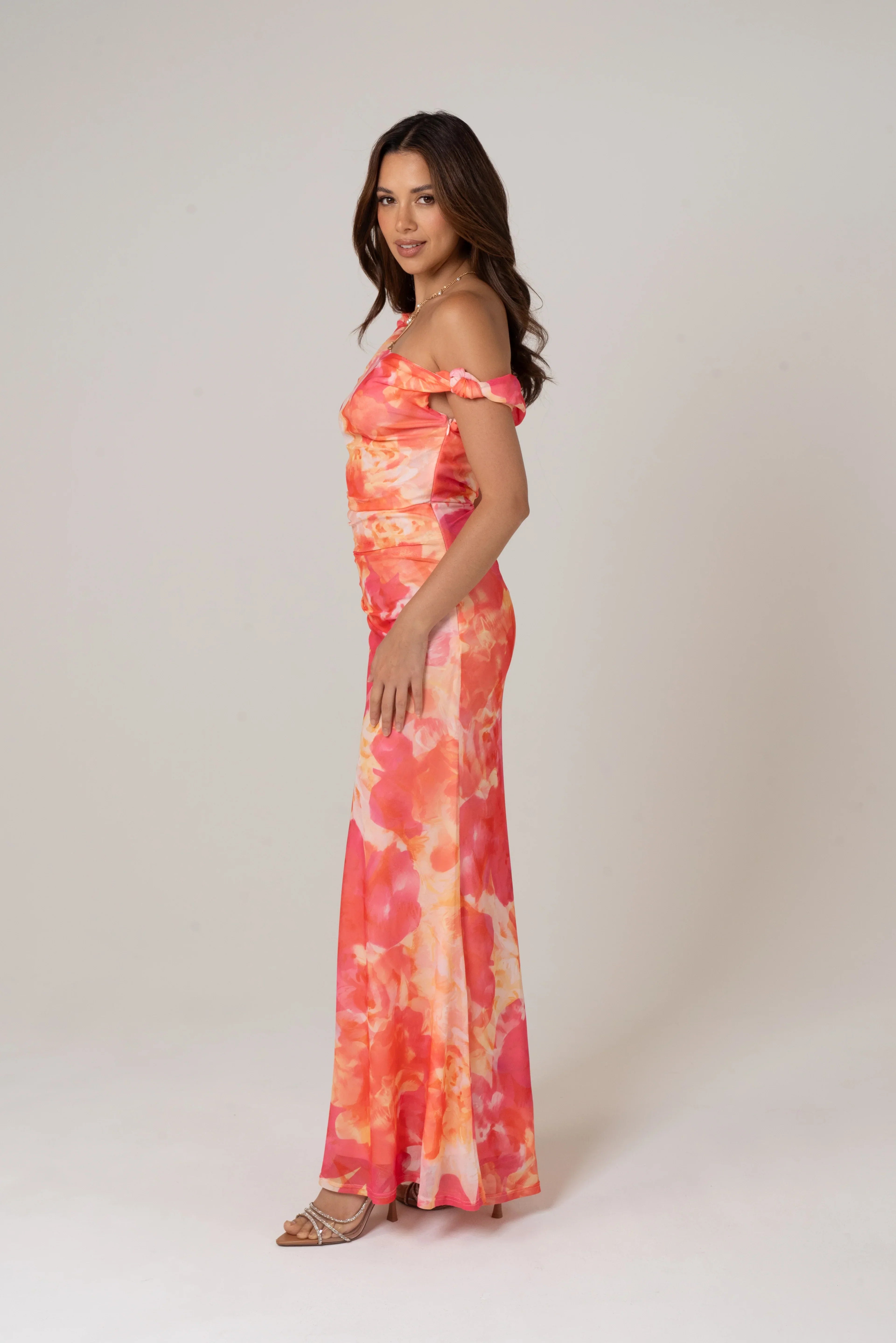 Lani Drop Shoulder Pink Maxi Dress