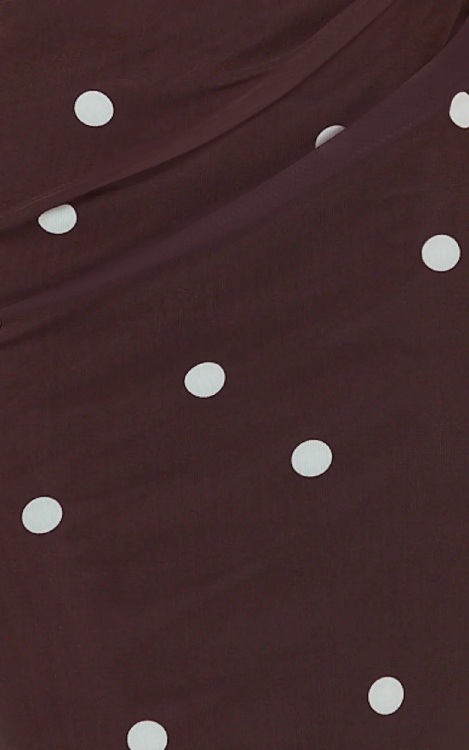 Criselda Maxi Dress - One Shoulder Maxi Dress In Chocolate Polkadot