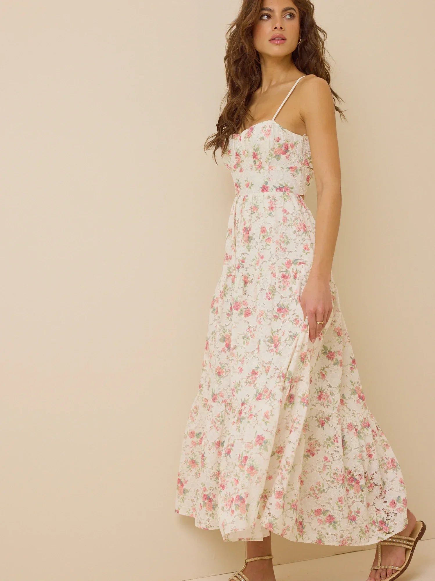 Edeline Floral Lace Maxi Dress
