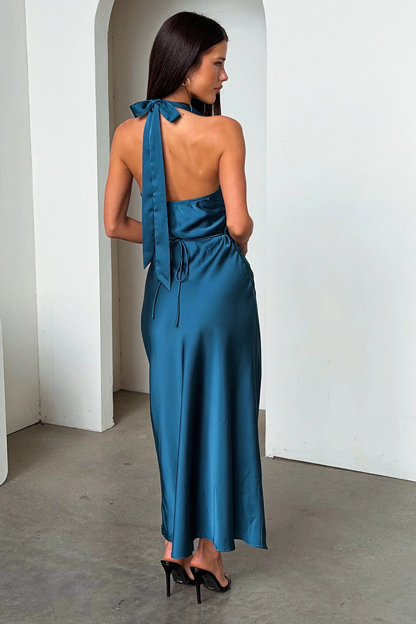 Avalea Halterneck Maxi Dress - Emerald