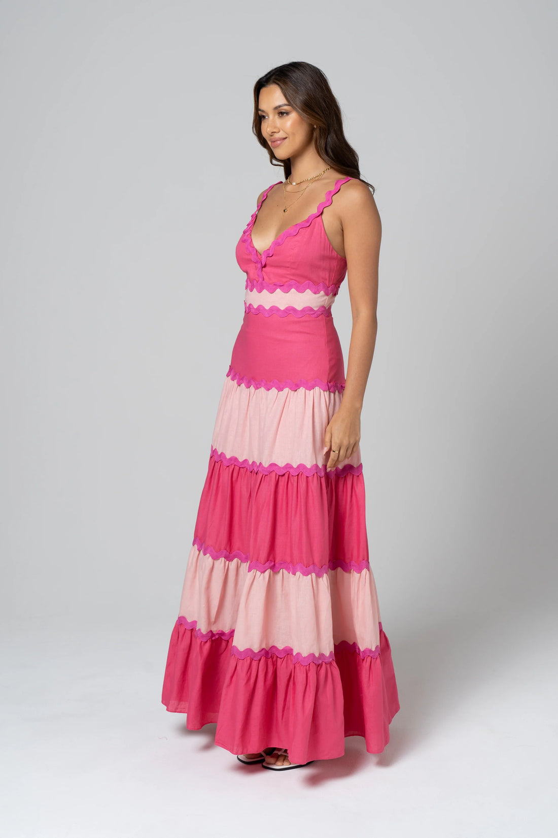 Darla Pink Ric Rac Maxi Dress