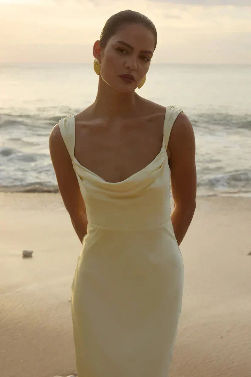 Margot Cowl Neck Satin Maxi Dress