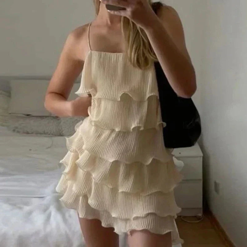 Layer Ruffles Cami Mini Dress