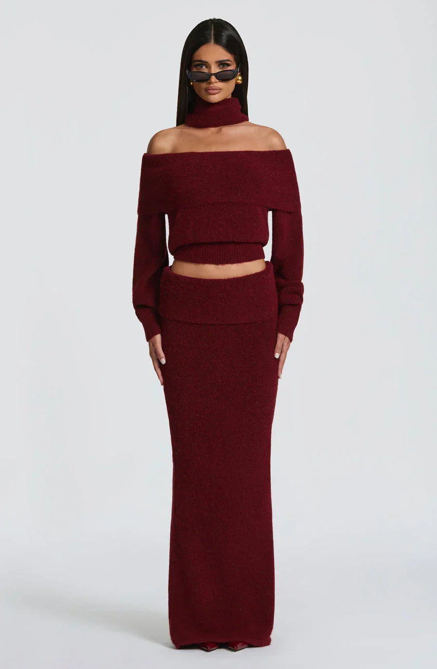 Andie Maxi Skirt - Burgundy