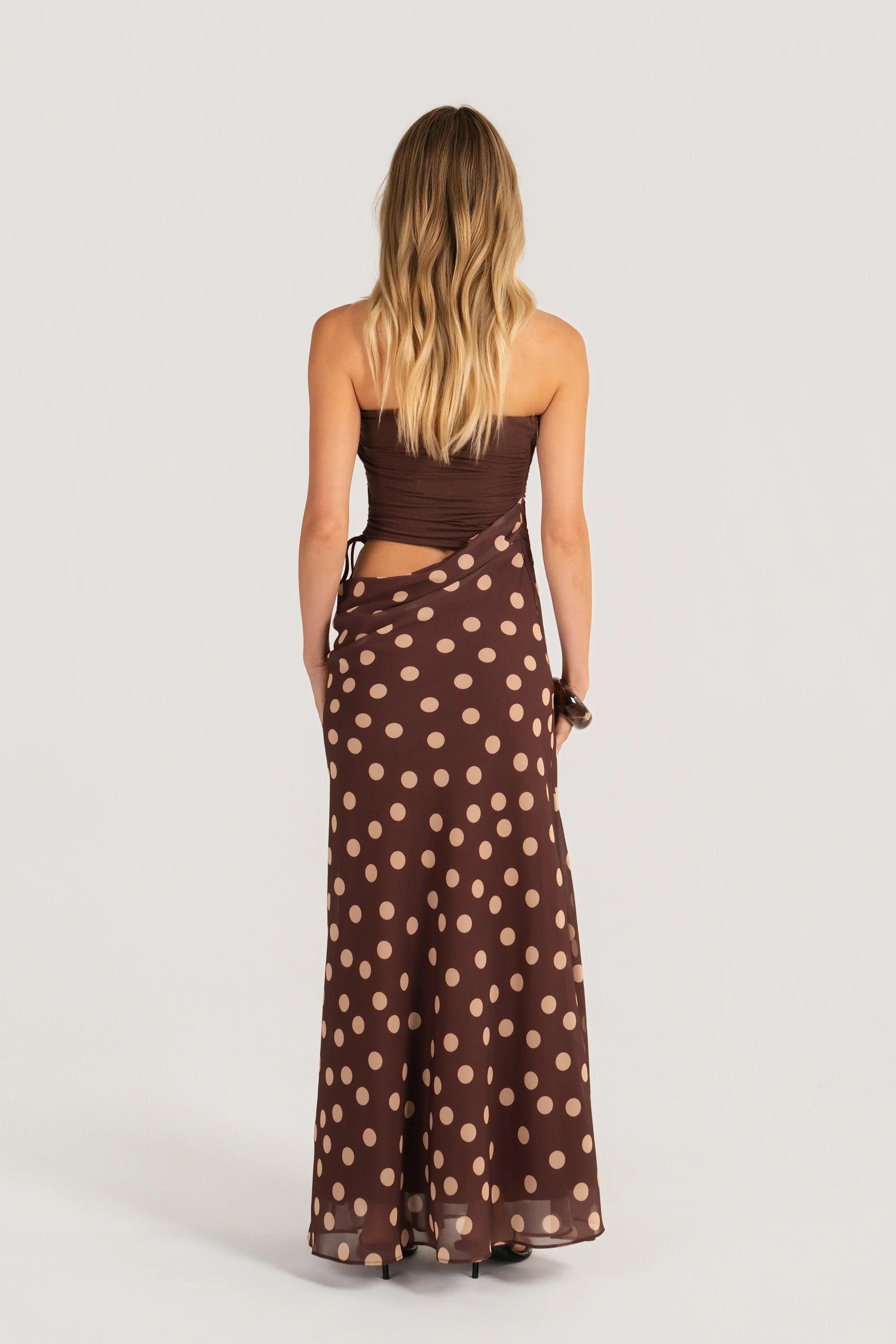 Dalena Strapless Maxi Dress With Cutout