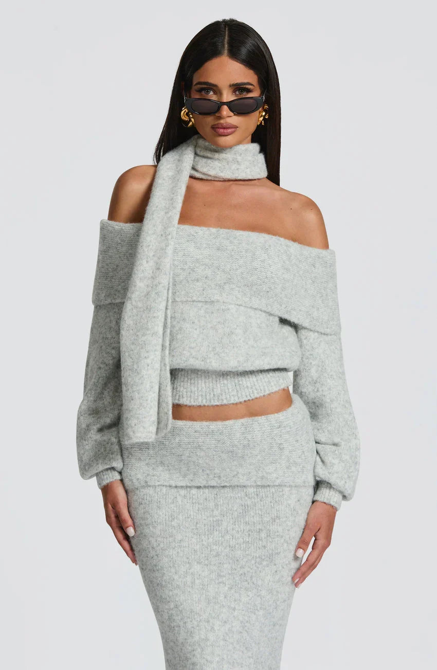 Andie Top - Light Grey Marl