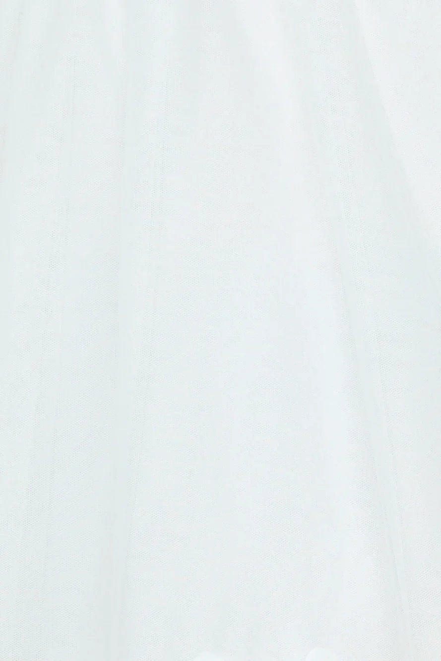 Giving All Of Me Strapless Tulle Mini Dress White