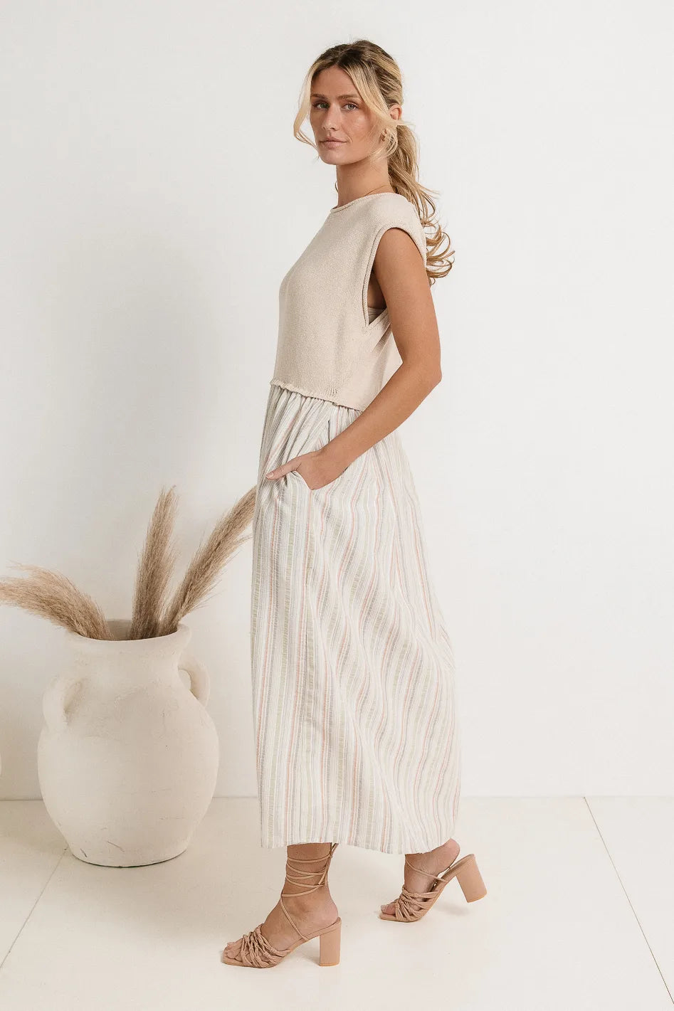 Mckensley Contrast Midi Dress Final Sale