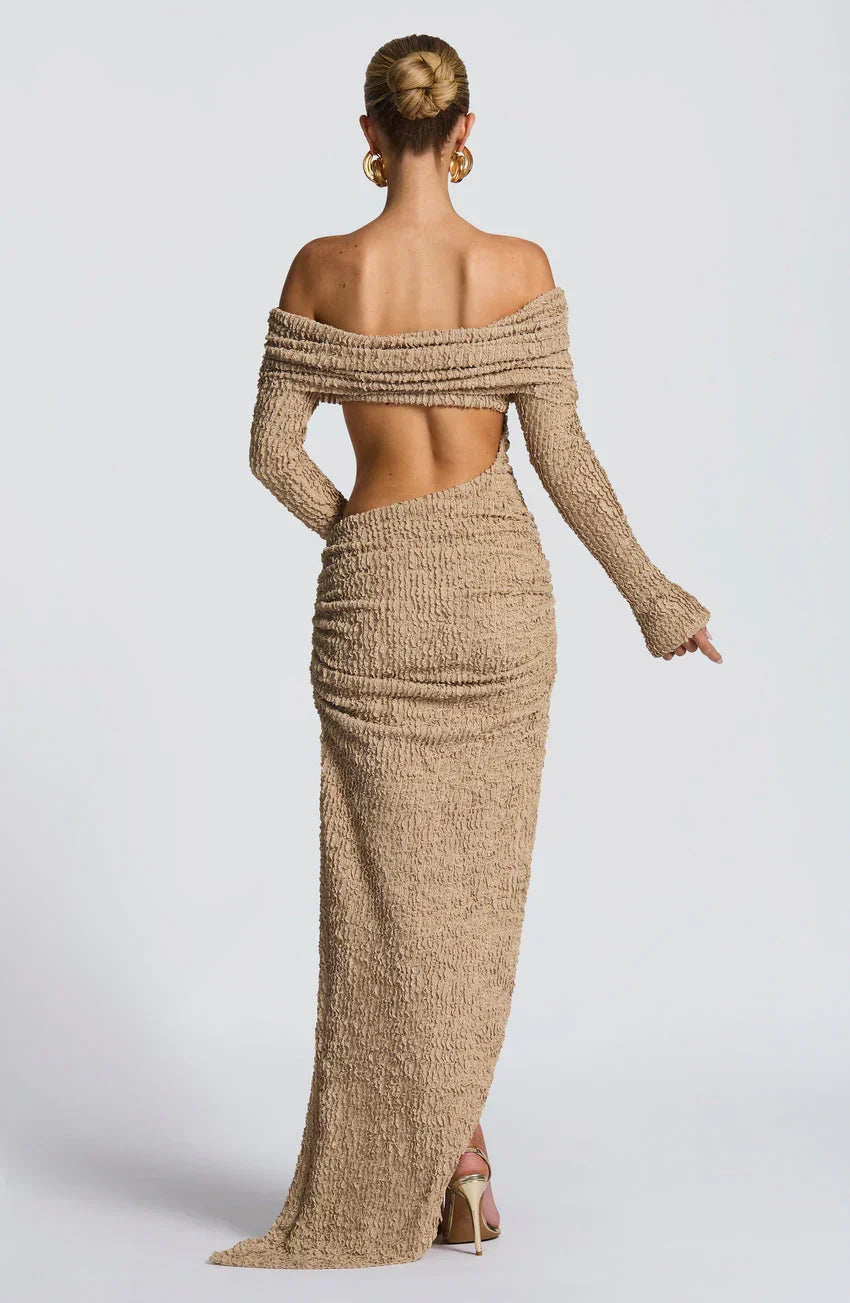 Adelphia Midi Dress - Beige