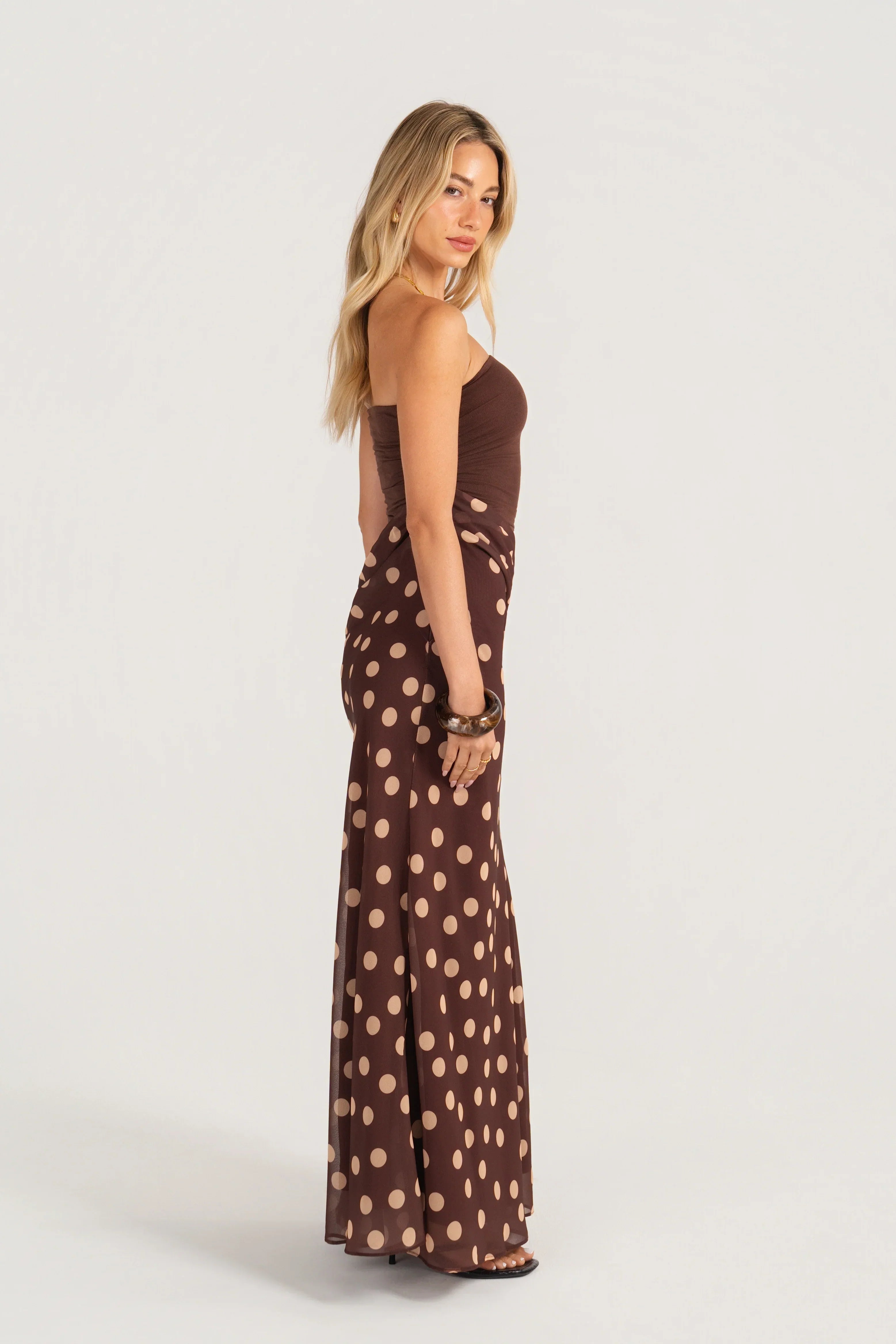 Dalena Strapless Maxi Dress With Cutout