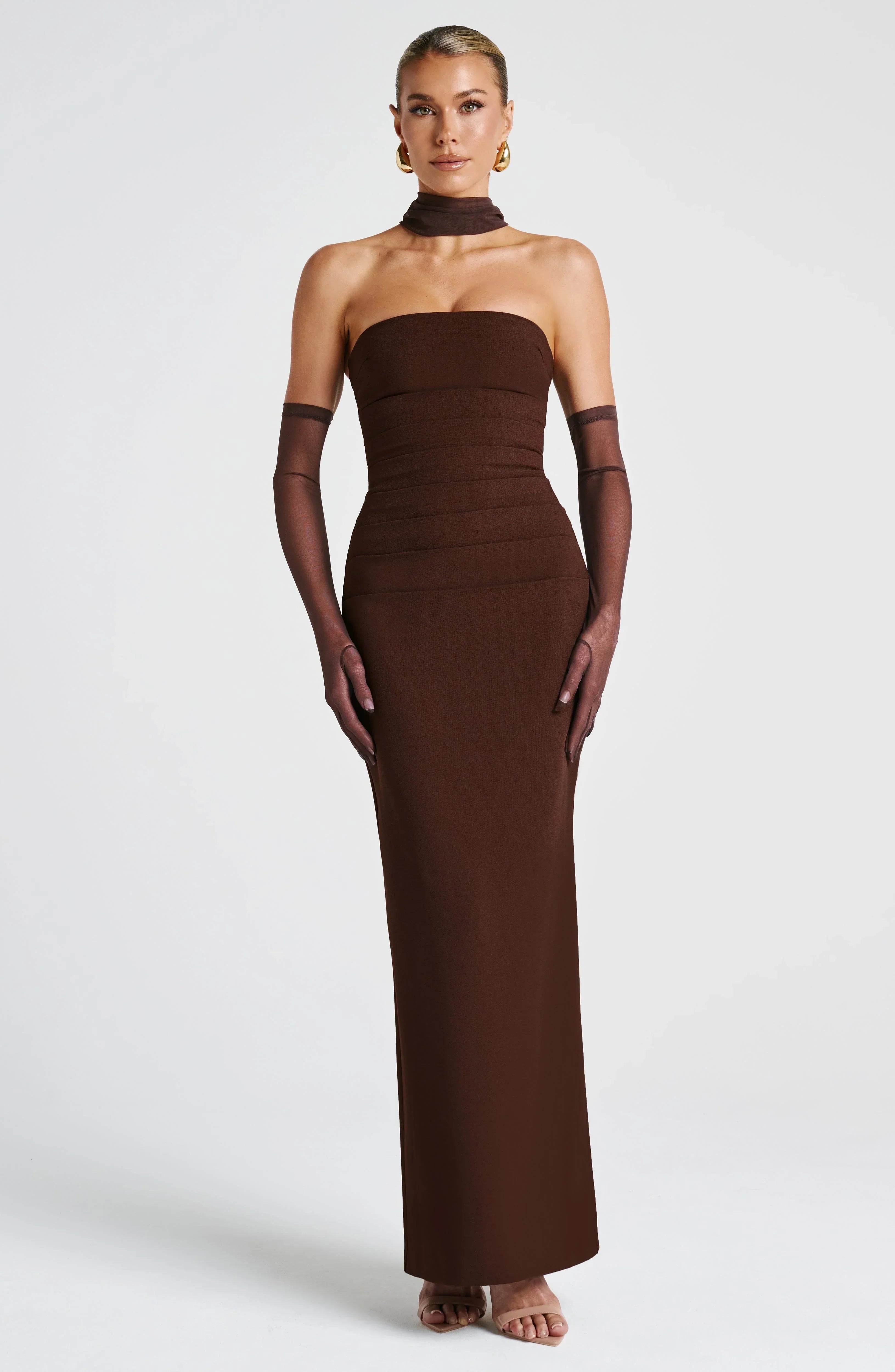 Yulia Maxi Dress - Plum Brown