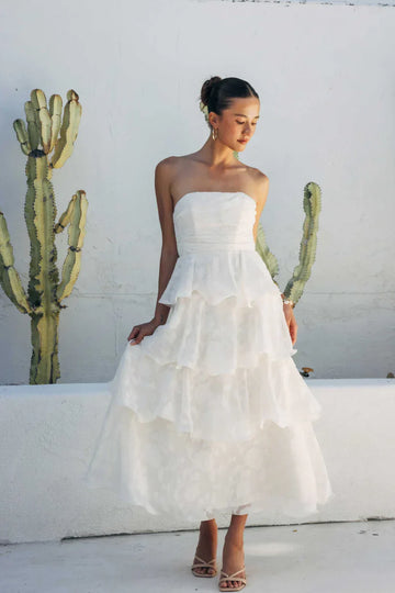 Paisley Tiered Ruffle Midi Dress