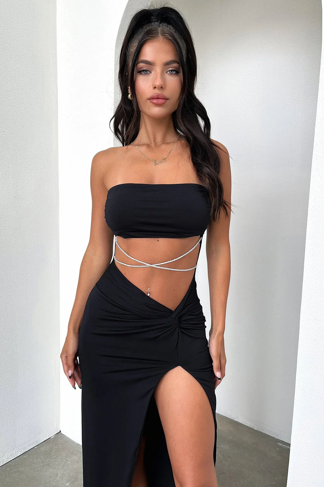 Zeilie Midi Dress - Black