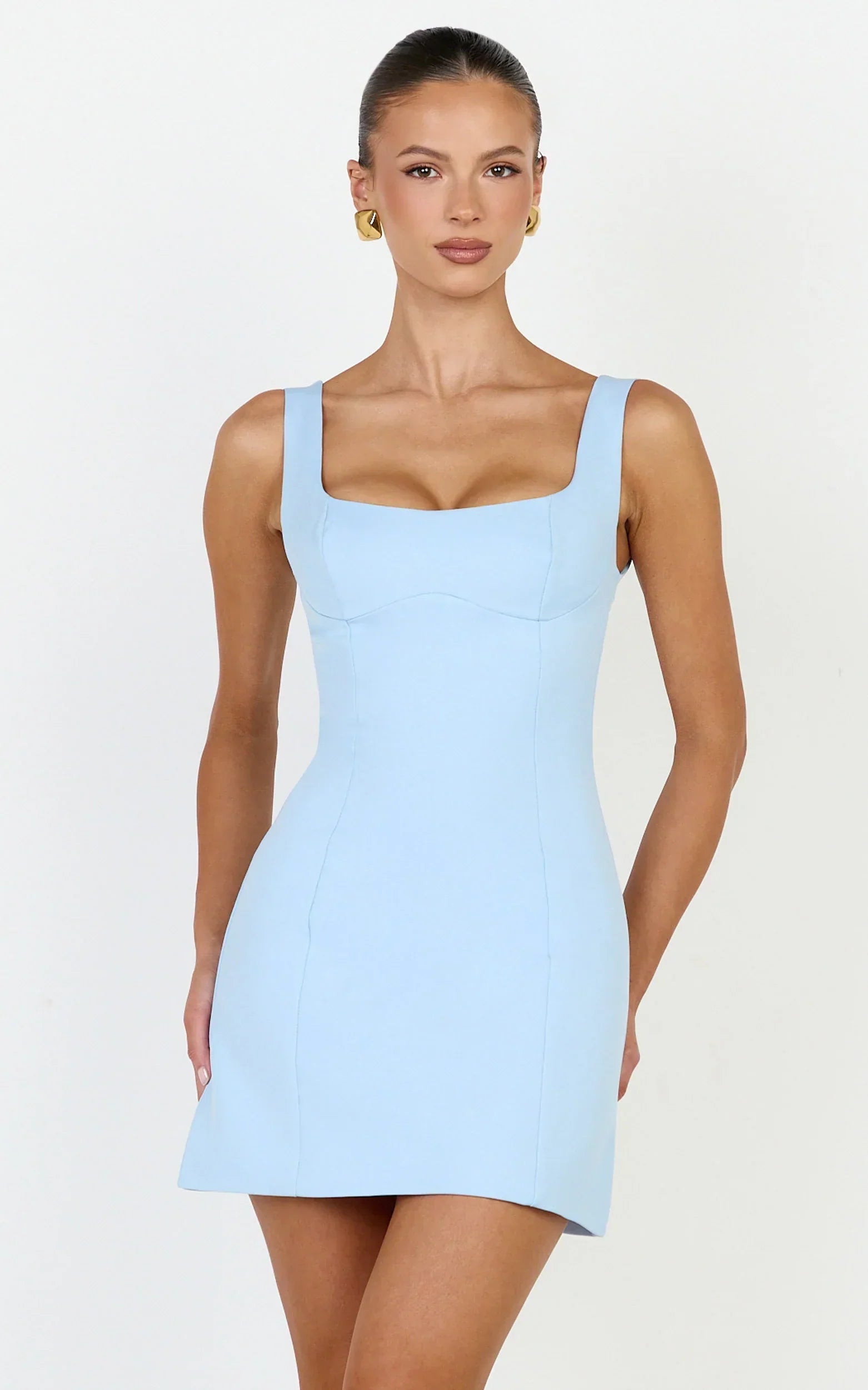 Zaria Mini Dress - Panel Dress In Blue