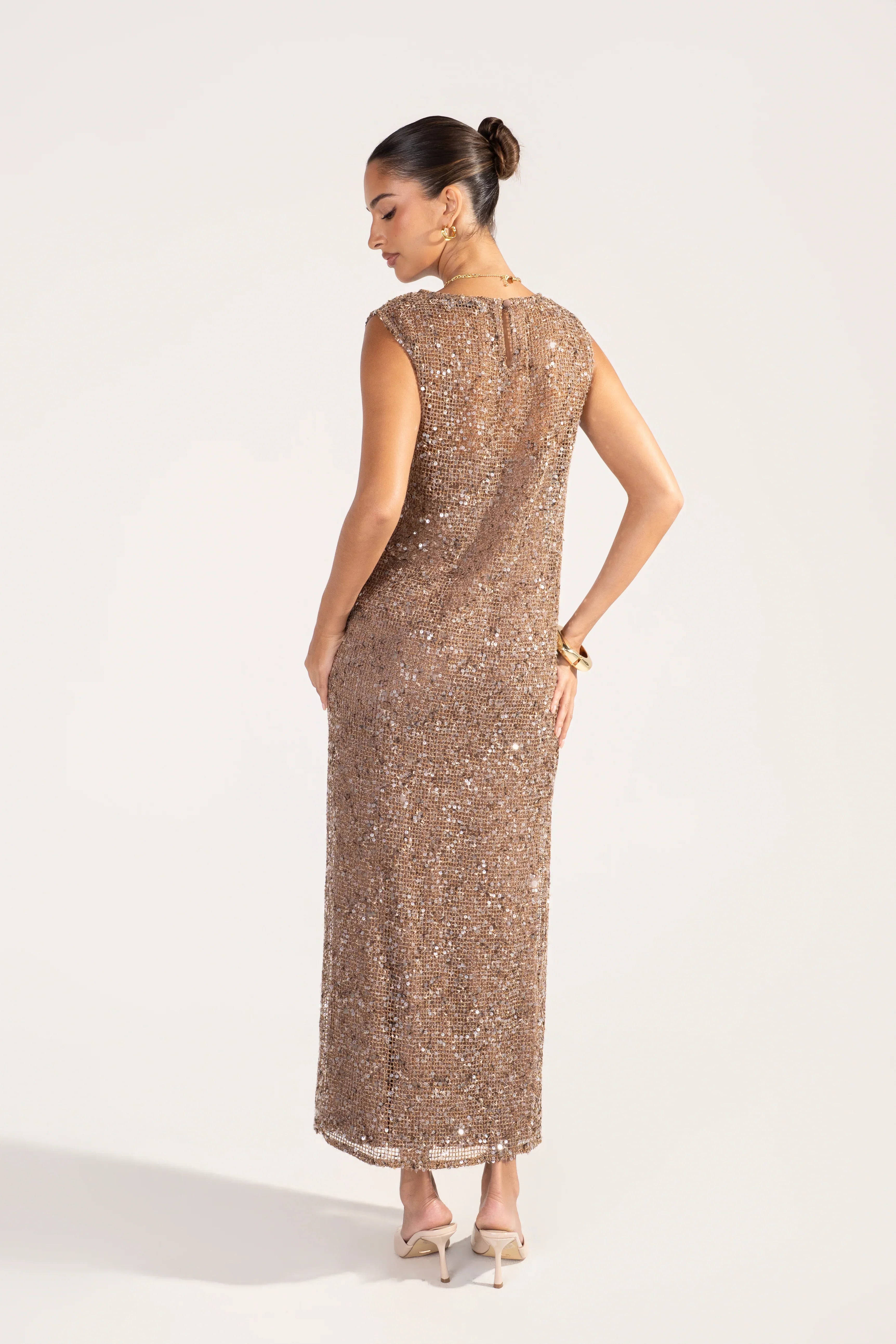 Athena Sequin Mesh Maxi Dress