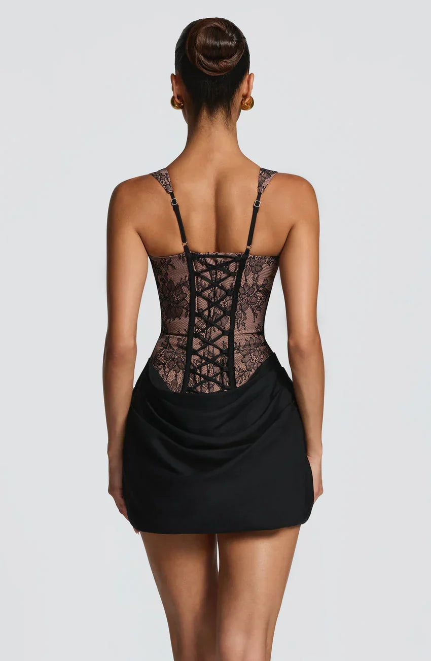 Cornelia Mini Dress - Black Lace