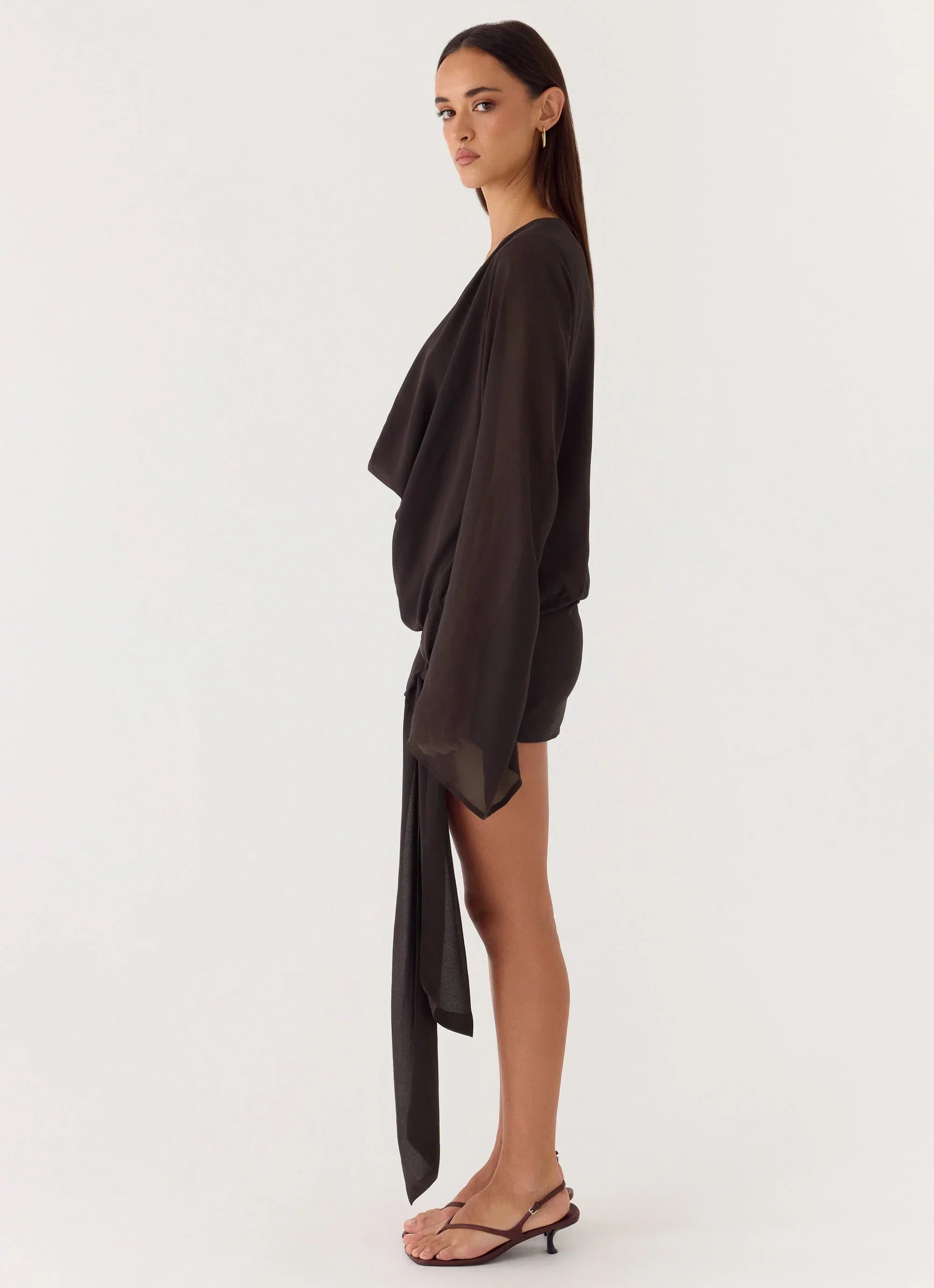 Sorrel Long Sleeve Mini Dress Chocolate