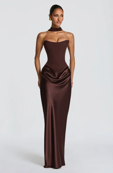 Maggie Maxi Dress - Plum Brown