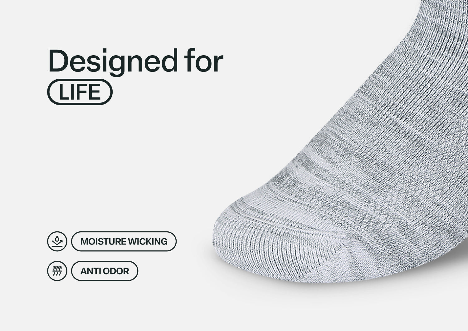Extra Roomy Socks (Thick) - Gray