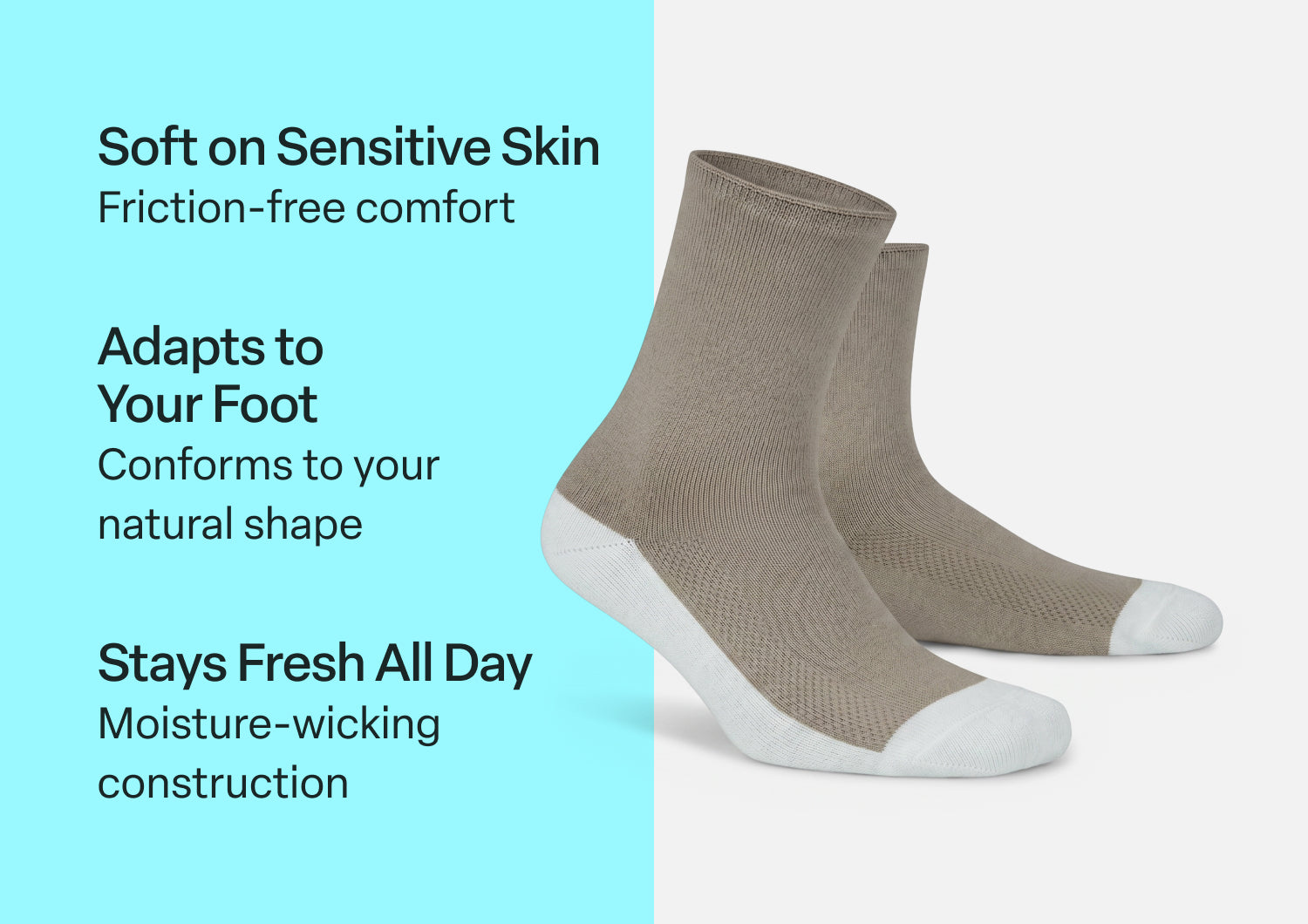 Casual/Dress Diabetic Socks - Brown