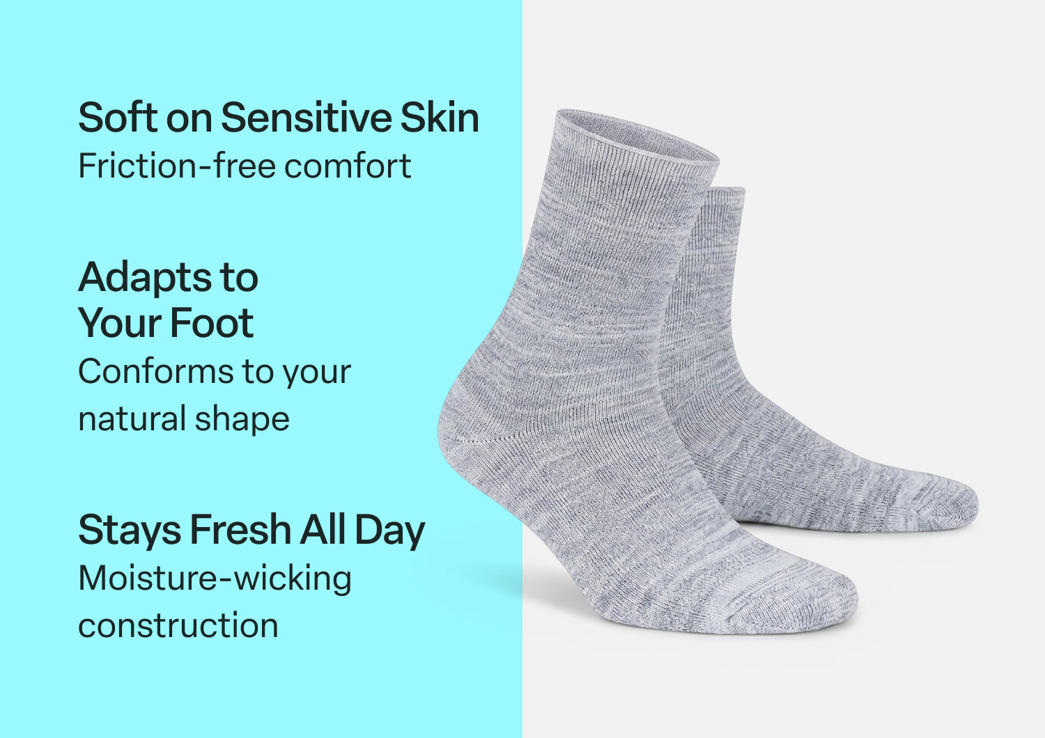 Extra Roomy Socks (Thick) - Gray