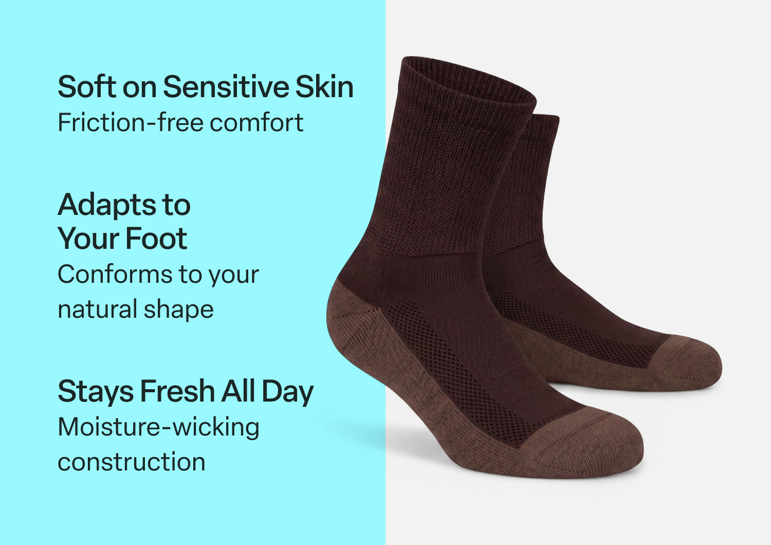 Padded Sole Socks - Dark Brown