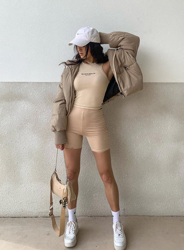 7Th Avenue Puffer Jacket Beige