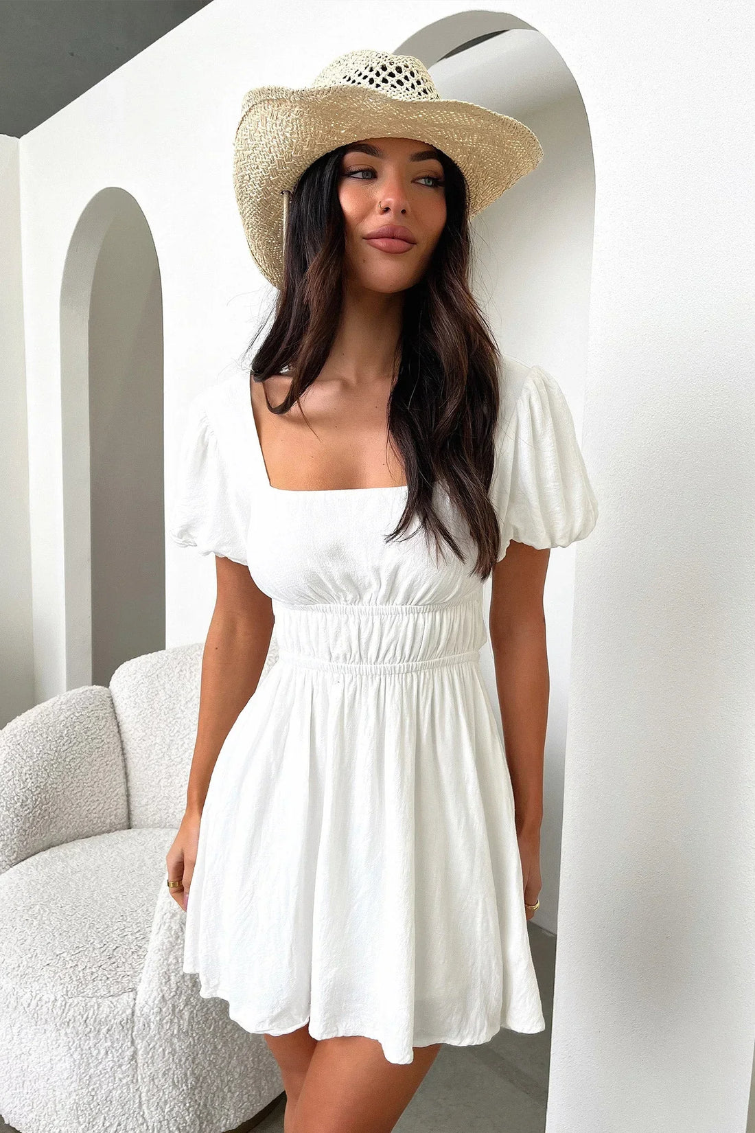Whitney Mini Dress - White