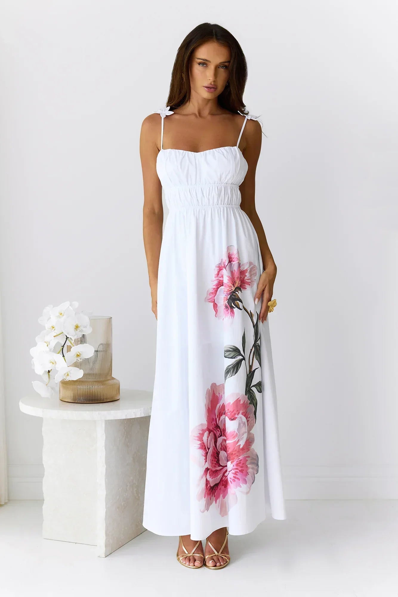 Embrace The Blooms Maxi Dress White