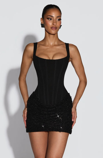 Yeona Mini Dress - Black