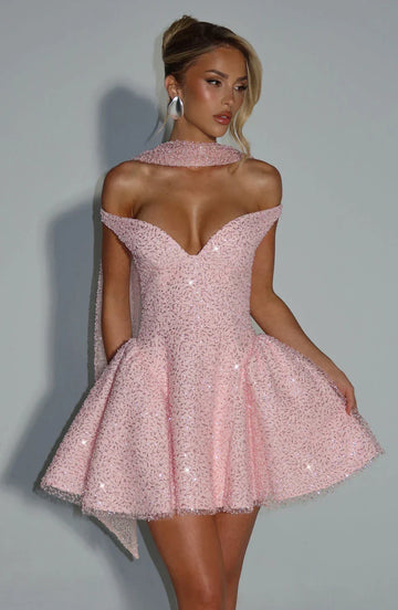 Sapphire Mini Dress - Blush