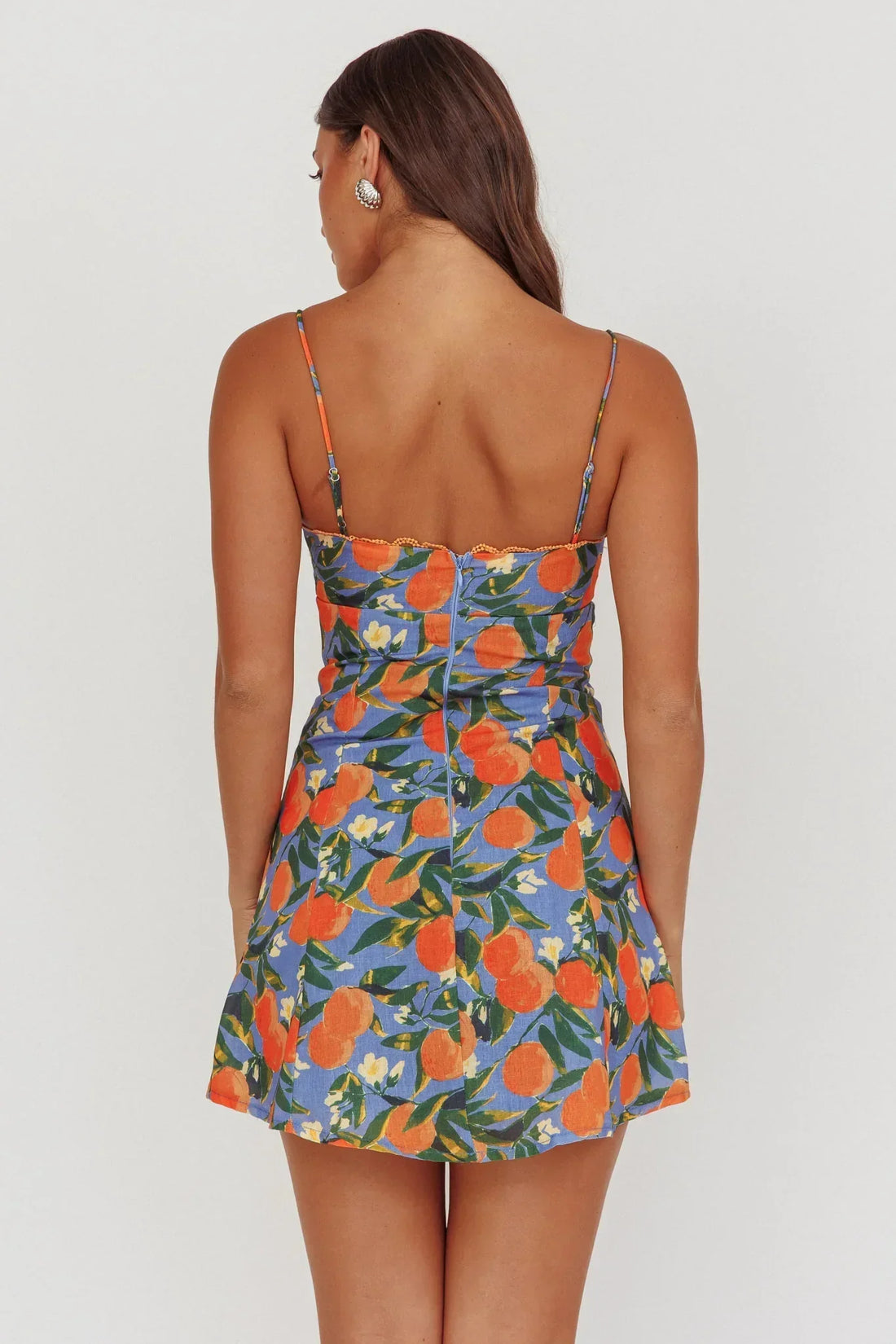 Chamberlain Scallop Trim Mini Dress Citrus Orange