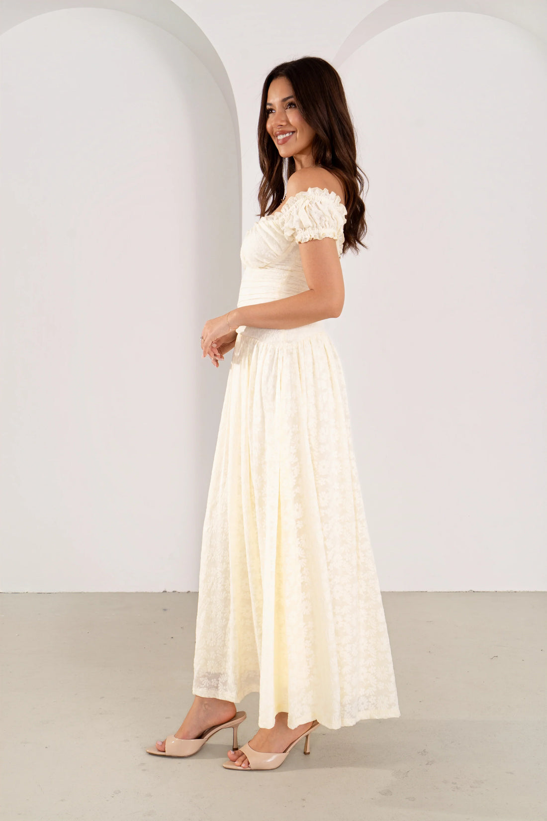 Xanthe Yellow Floral Midi Dress