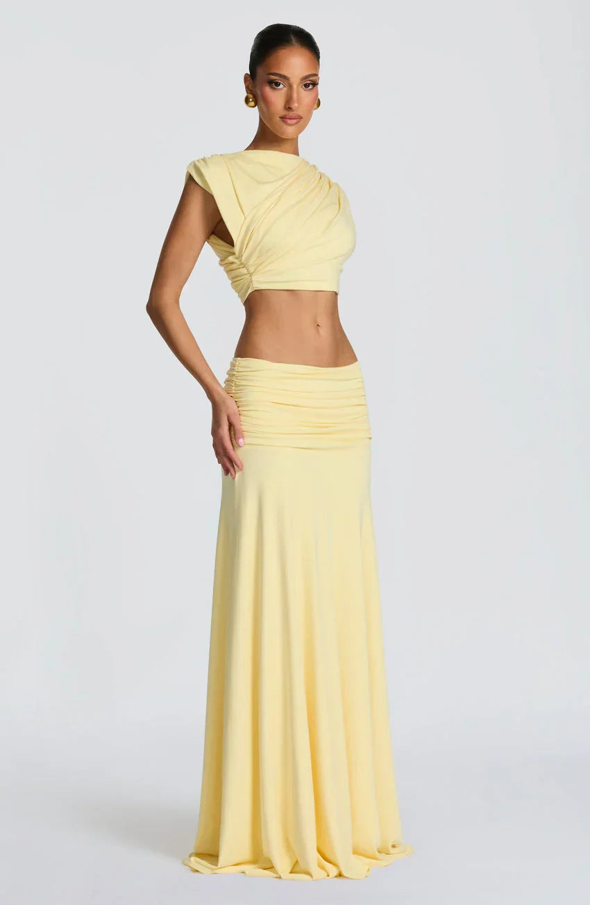Paige Maxi Skirt - Lemon