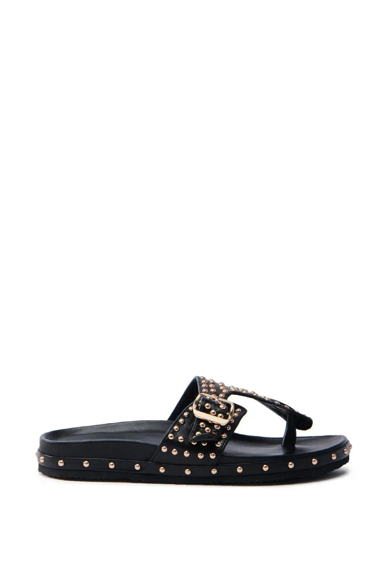 Azalea Wang Daisy Chain Studded Black Sandal