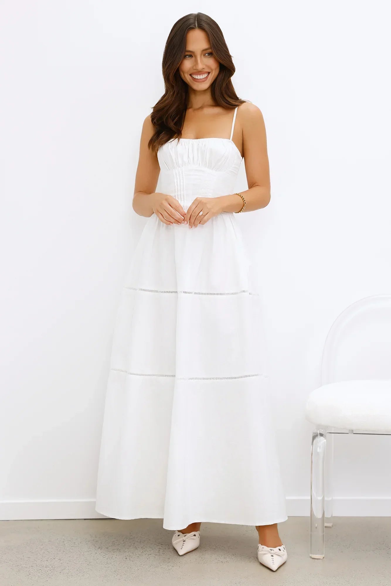 Chic At Sunset Maxi Dress White