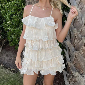 Layer Ruffles Cami Mini Dress